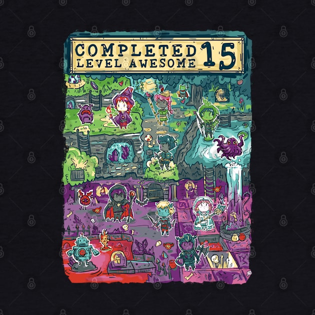 Completed Level Awesome 15 Birthday Gamer by Norse Dog Studio